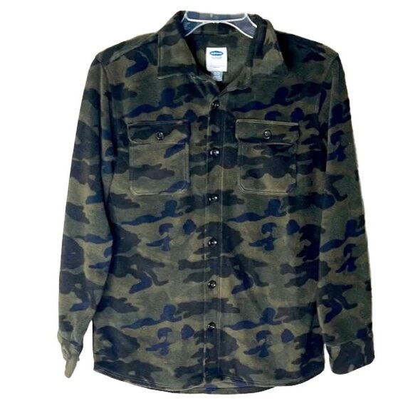 ❤️ OLD NAVY Camo Button Down Sweatshirt Size XL - Picture 1 of 4